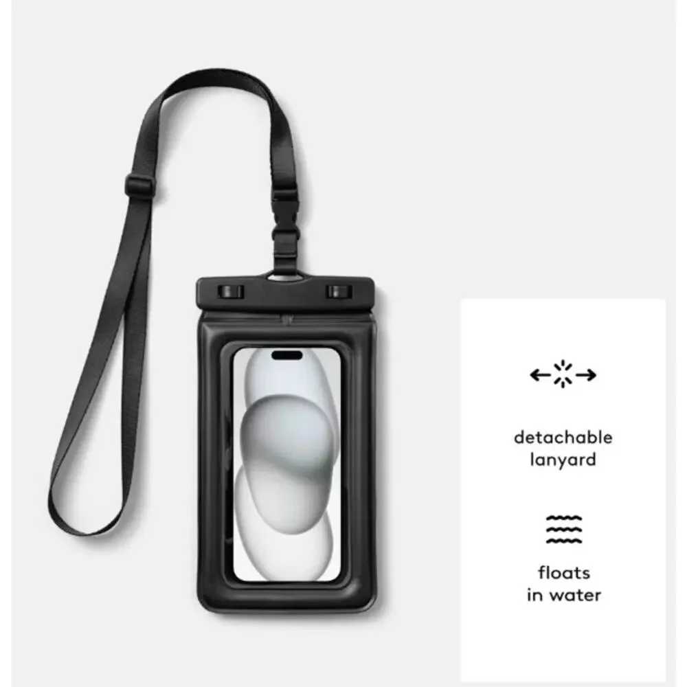 Heyday Waterproof Tech Pouch, Black, Cell Phone Camera Holder, NWT